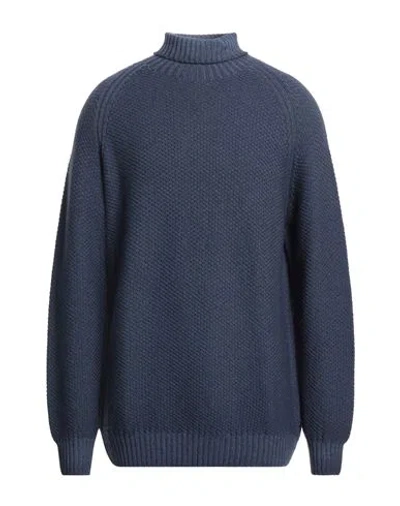 H953 Man Turtleneck Slate Blue Size 46 Merino Wool