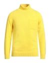 H953 Man Turtleneck Yellow Size 40 Merino Wool, Cashmere In Yellow