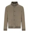 H953 Mud Knitted Bomber Jacket In Green