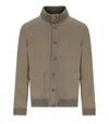 H953 Mud Knitted Bomber Jacket In Brown