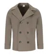 H953 Mud Knitted Peacoat In Brown