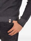 H953 Ribbed Raglan-sleeve Sweater In Gray
