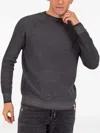 H953 Ribbed Raglan-sleeve Sweater In Gray