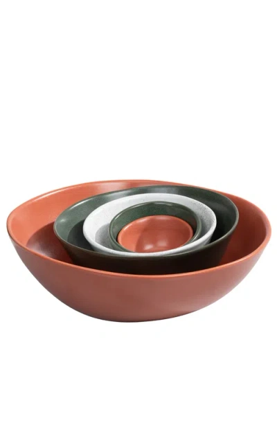 Haand Christmas Nesting Bowl Set In Brown