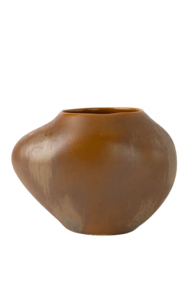 Haand Pebble Vase In Brown