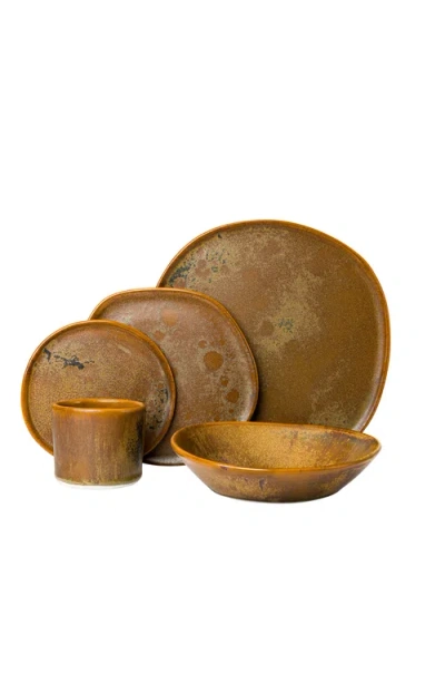 Haand Ripple Dinner Setting Set In Brown