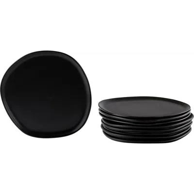 Haand Ripple Salad Plate In Black