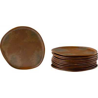 Haand Ripple Salad Plate In Brown
