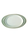 Haand Serving Platter Set In Green