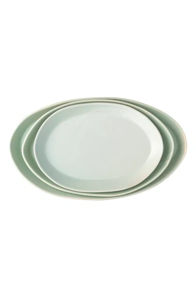 Haand Serving Platter Set In Green