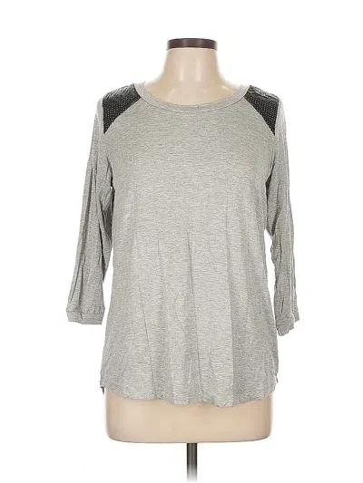 Pre-owned Haani 3/4 Sleeve Top Gray Cold Shoulder Neckline Tops