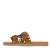 Haani Sandals Leather Brown In Marrone Marroni