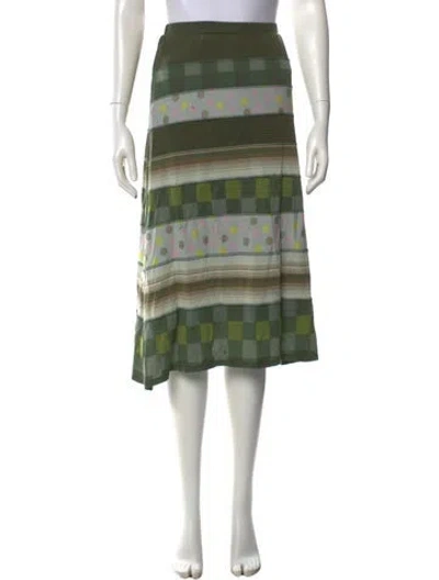 Pre-owned Haat Vintage Midi Length Skirt In Green