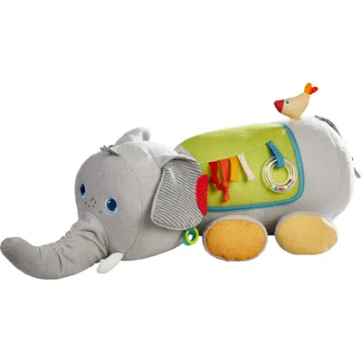 Haba Discovery Elephant Stuffed Animal Sensory Plush Toy With Sounds & Teething Toy Features, Tummy  In Multi