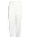 Haben Woman Pants White Size L Cotton, Elastane