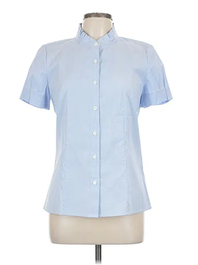 Pre-owned Haberdashery For J.crew Short Sleeve Blouse In Blue