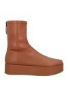 Habille Habillé Woman Ankle Boots Tan Size 7 Textile Fibers In Brown