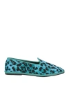 Habille Habillé Woman Loafers Azure Size 7 Textile Fibers In Blue