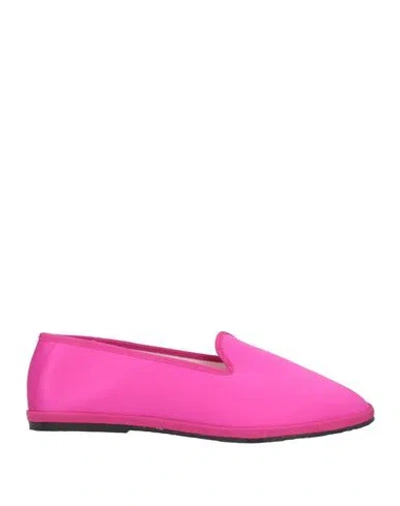 Habille Habillé Woman Loafers Fuchsia Size 8 Textile Fibers In Pink