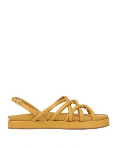 Habille Habillé Woman Sandals Mustard Size 11 Leather In Yellow