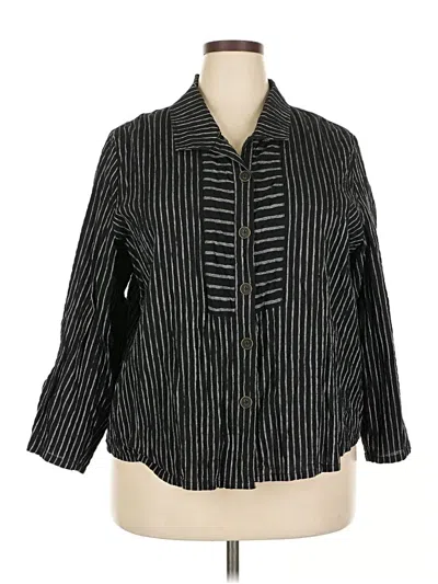 Pre-owned Habitat 3/4 Sleeve Blouse In Black