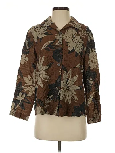 Pre-owned Habitat 3/4 Sleeve Blouse In Brown