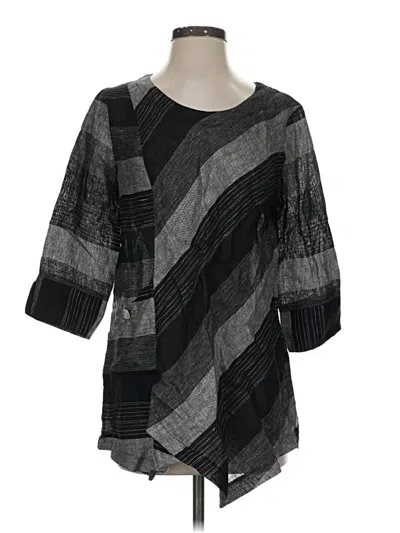Pre-owned Habitat 3/4 Sleeve Blouse In Gray