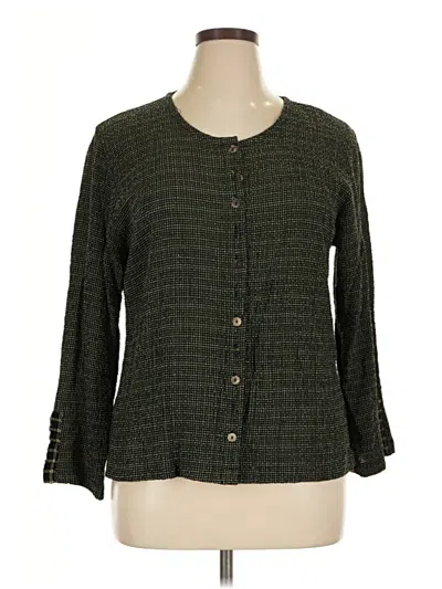 Pre-owned Habitat 3/4 Sleeve Blouse In Green
