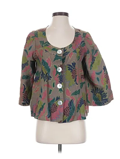 Pre-owned Habitat 3/4 Sleeve Blouse In Green