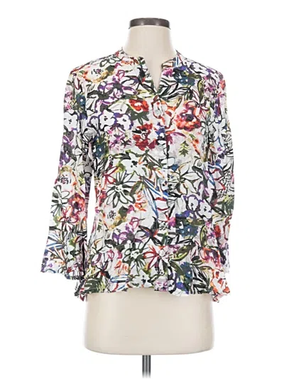 Pre-owned Habitat 3/4 Sleeve Blouse In White