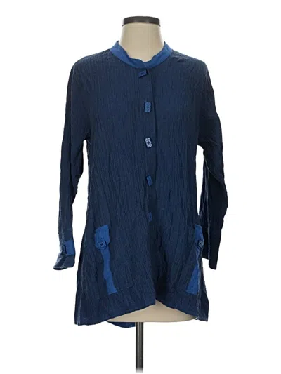 Pre-owned Habitat 3/4 Sleeve Button Down Shirt In Blue