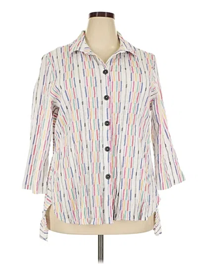 Pre-owned Habitat 3/4 Sleeve Button Down Shirt In Ivory