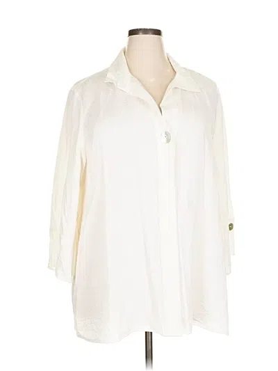 Pre-owned Habitat 3/4 Sleeve Button Down Shirt In White