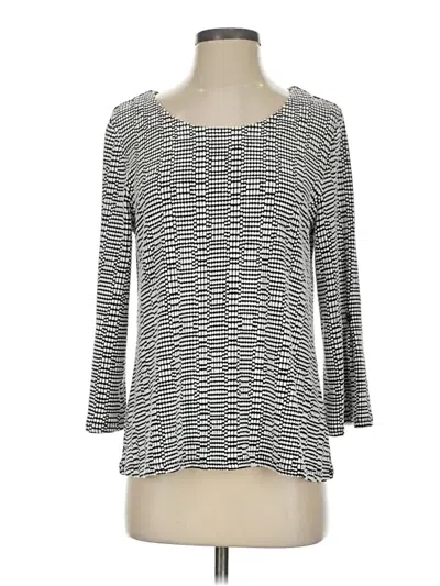 Pre-owned Habitat 3/4 Sleeve Top Gray Square Neckline Tops