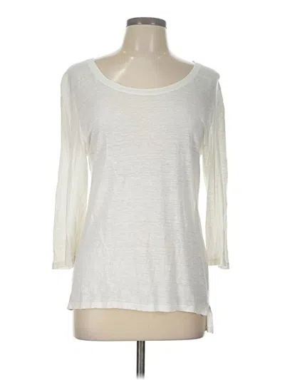 Pre-owned Habitat 3/4 Sleeve Top Ivory Scoop Neck Tops In White