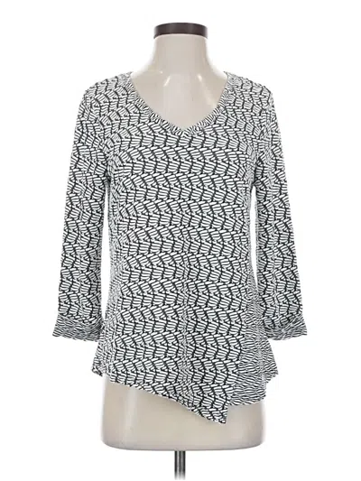 Pre-owned Habitat 3/4 Sleeve Top Silver Scoop Neck Tops