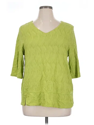 Pre-owned Habitat 3/4 Sleeve T-shirt In Green