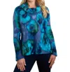 Habitat Abstract Floral Cowl Neck Top In Blue In Blue