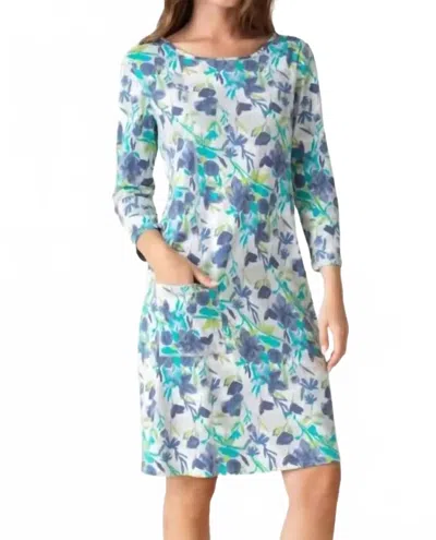 Habitat All Day Dress In Indigo Summer Floral In Multi