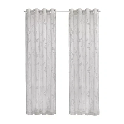 Habitat Anita Grommet Top Sheer Single Curtain Panel In White