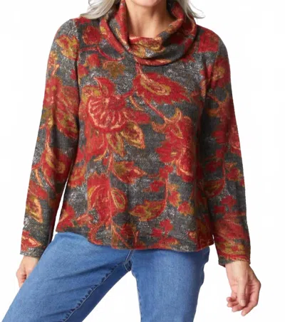 Habitat Aspen Paisley Cowl Top In Truffle In Brown