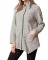 Habitat Asymmetrical Cobblestone Zip Up Jacket In Gray In Gray