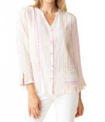 Habitat Baja Weave Carmel Top In Multicolored In White