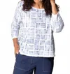 Habitat Block Print Summer Pullover In Willow In Multi