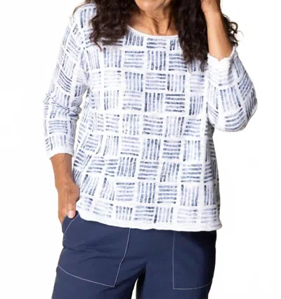 Habitat Block Print Summer Pullover In Willow In Multi