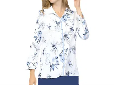 Habitat Botanical Bliss Shaped Shirt In Cornflower In Blue