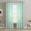 Habitat Boucle Grommet Top Sheer Single Curtain Panel In Green