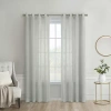 Habitat Boucle Grommet Top Sheer Single Curtain Panel In Gray