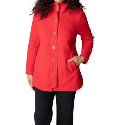Habitat Box Quilt Shirttail Jacket In Red