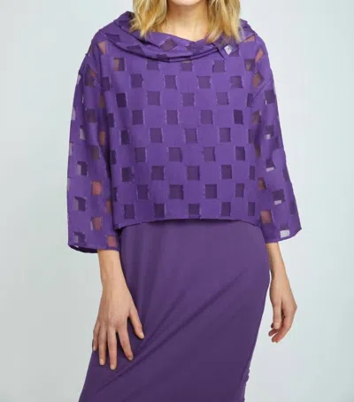 Habitat Box Topper Cowl Neck Top In Violet In Purple